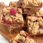 Titled Pinterest image of a pile of keto peanut butter and jelly bars.