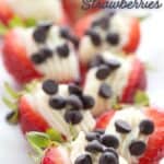 Titled Pinterest image for low carb Cheesecake Stuffed Strawberries