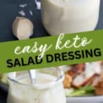 Two photo collage for Easy Keto Caesar Dressing.