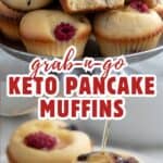 Two photo Pinterest collage for Keto Pancake Muffins