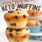 Two photo Pinterest collage for Keto Egg-free Muffins.