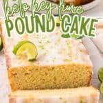 Two photo Pinterest collage for Keto Key Lime Pound Cake.