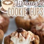 Three photo Pinterest collage for Keto Tiramisu Cookie Cups.