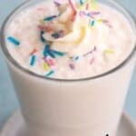 Titled Pinterest image for Keto vanilla protein shake.