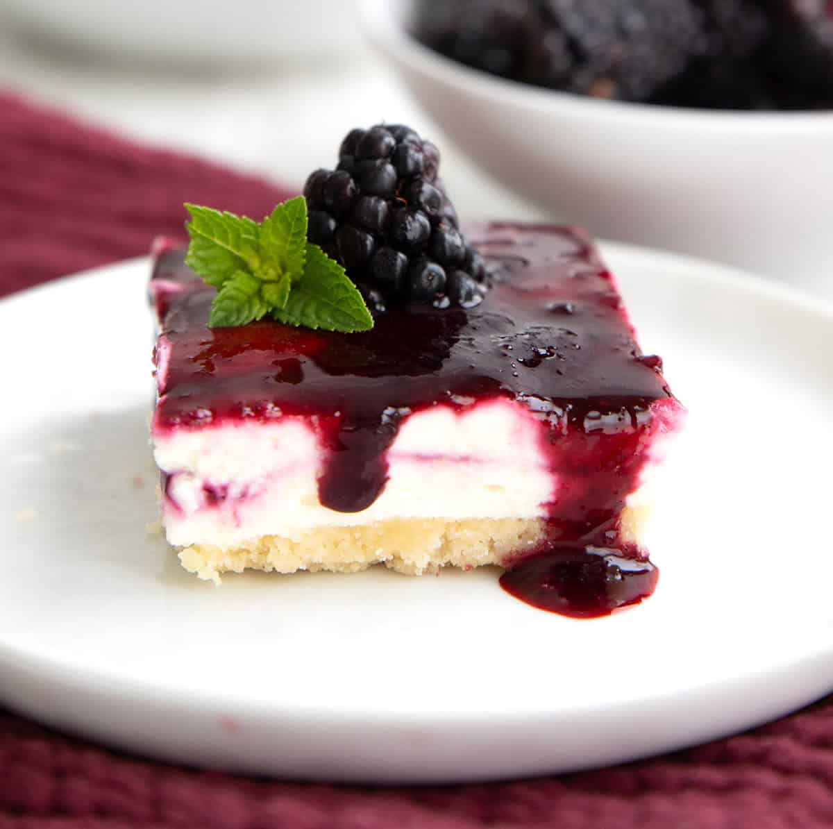 Keto Blackberry Cheesecake Bars