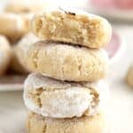 Titled image of a stack of keto amaretti cookies.