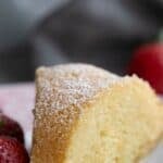 Titled image of a slice of Keto Kentucky Butter Cake.