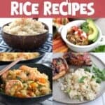 Pinterest collage of 8 photos of different recipes for cauliflower rice with the title "Keto Cauliflower Rice Recipes".