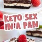 Two photo Pinterest collage for Keto Sex In A Pan with the title in the center.