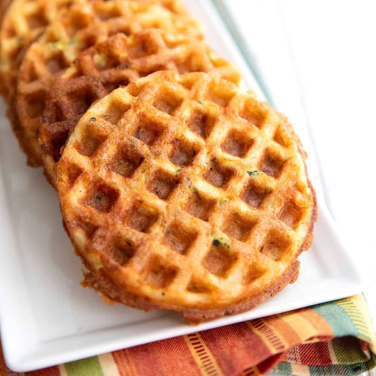 Keto Cheddar Zucchini Waffles
